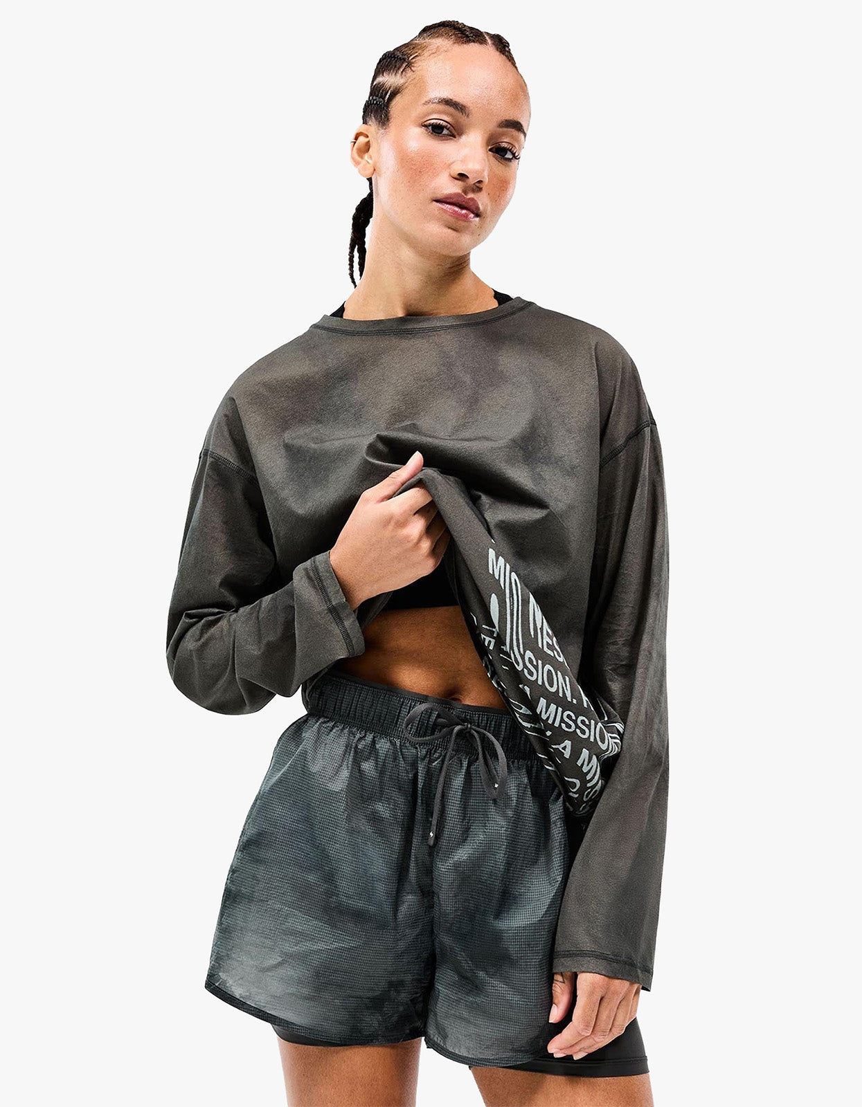 247 Distance 2-In-1 Short Printed - Dark Green Mix