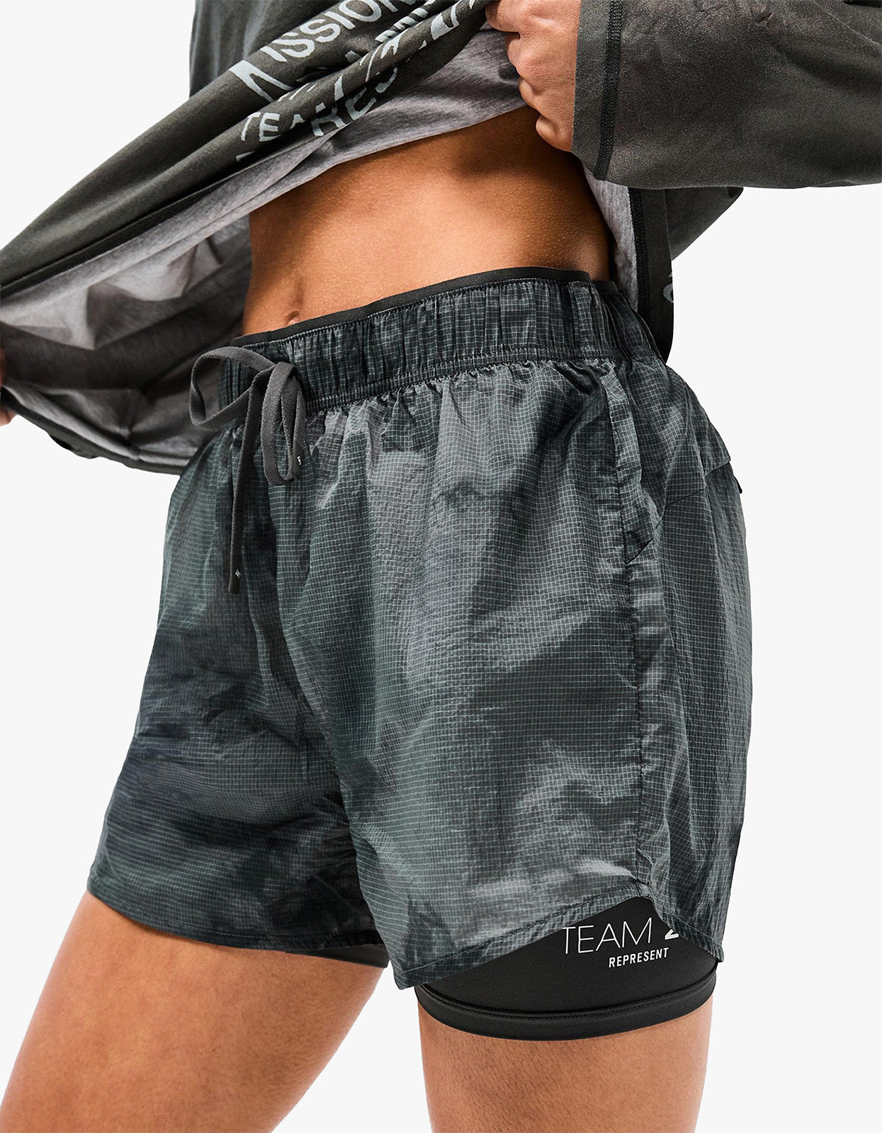 247 Distance 2-In-1 Short Printed - Dark Green Mix