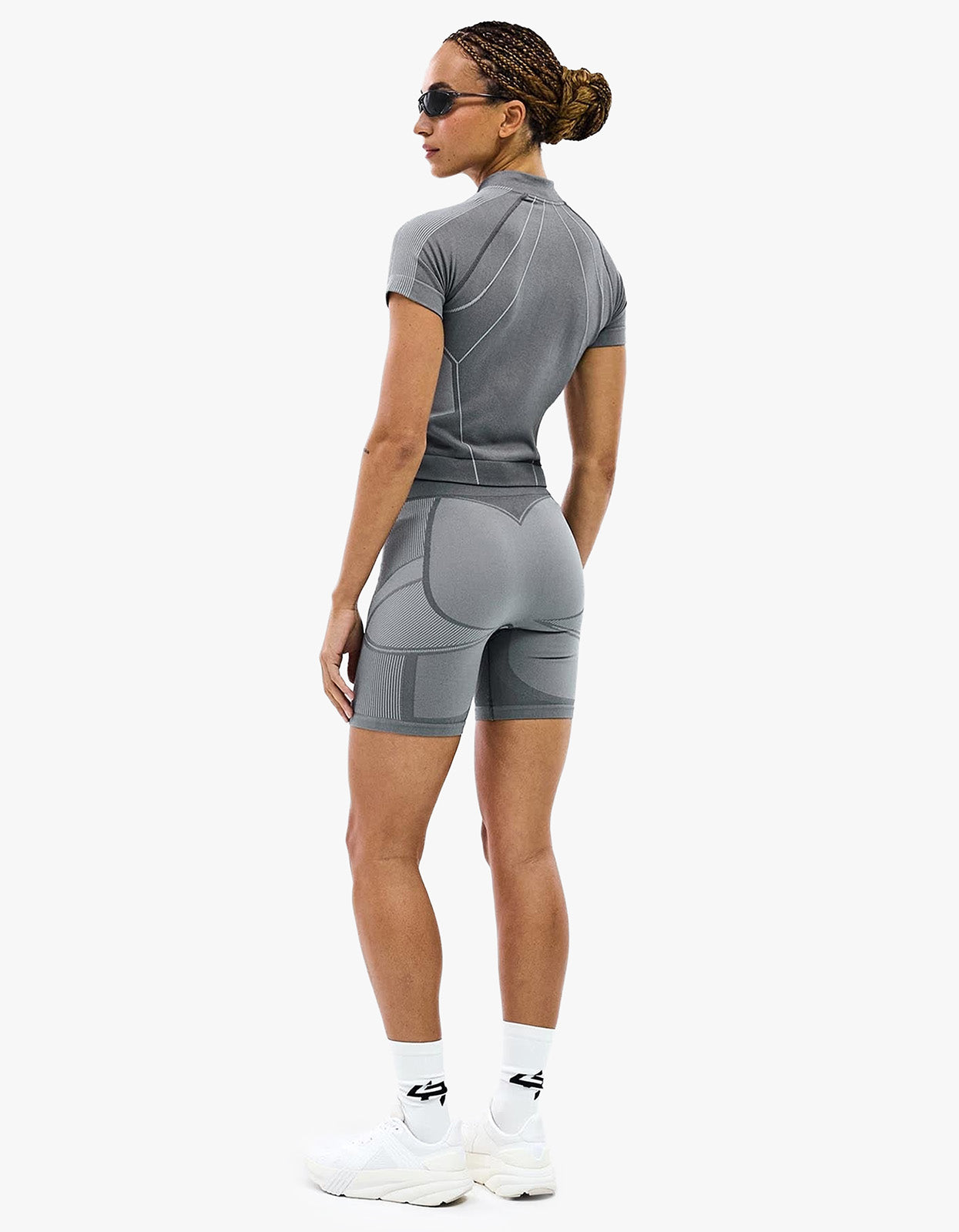 247 Hydro Seamless Zip Front T-Shirt - Ice Grey