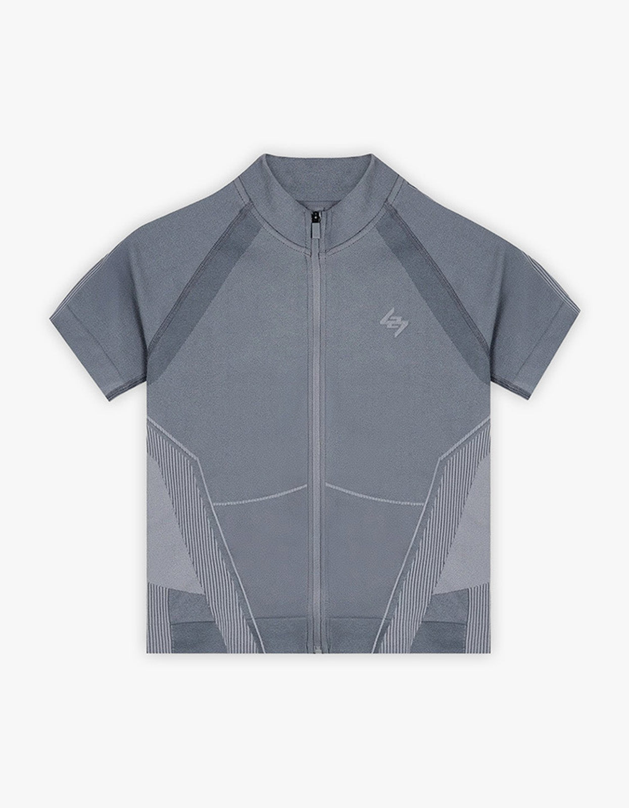 247 Hydro Seamless Zip Front T-Shirt - Ice Grey
