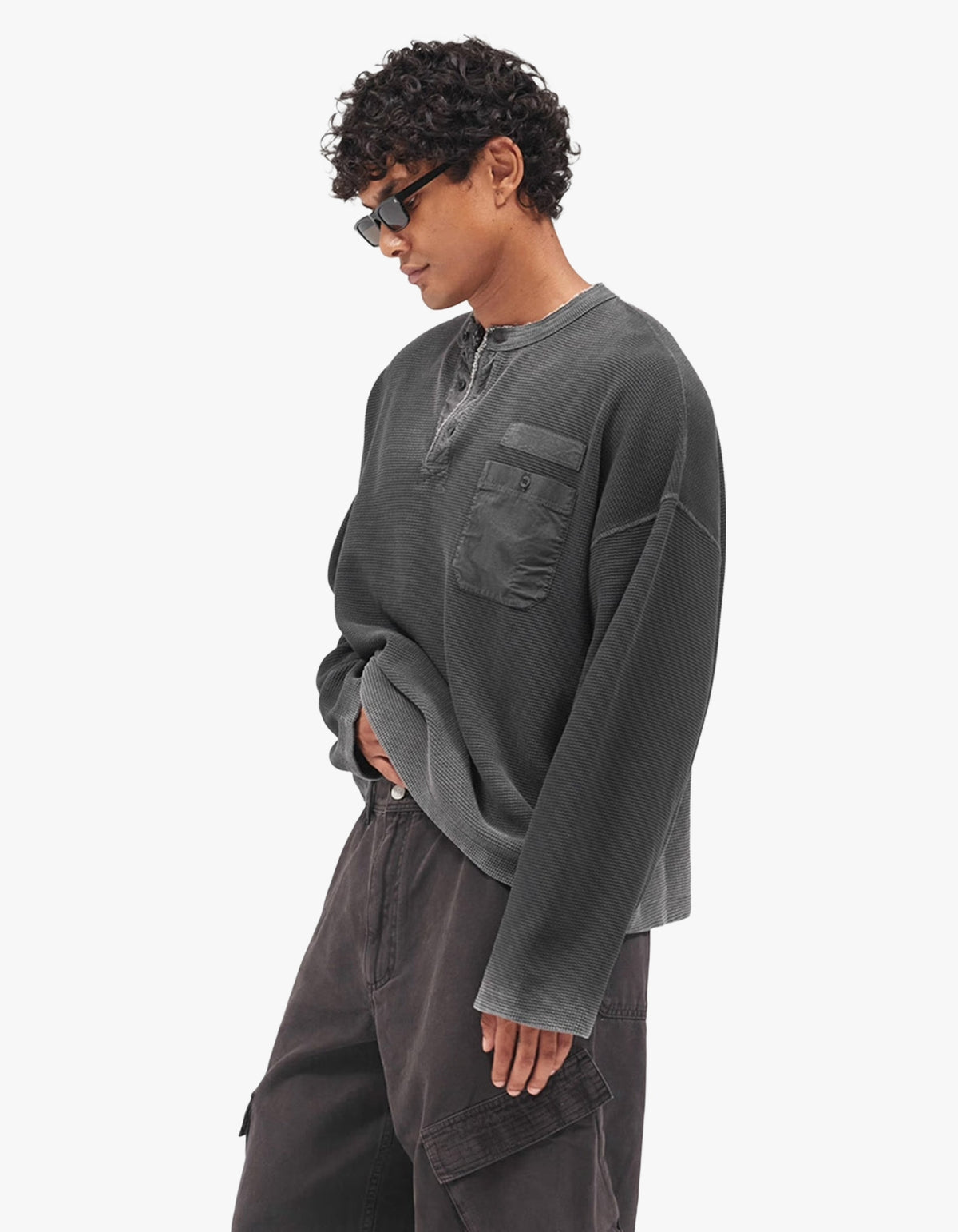 Heavyweight Henley Sweater - Vintage Black