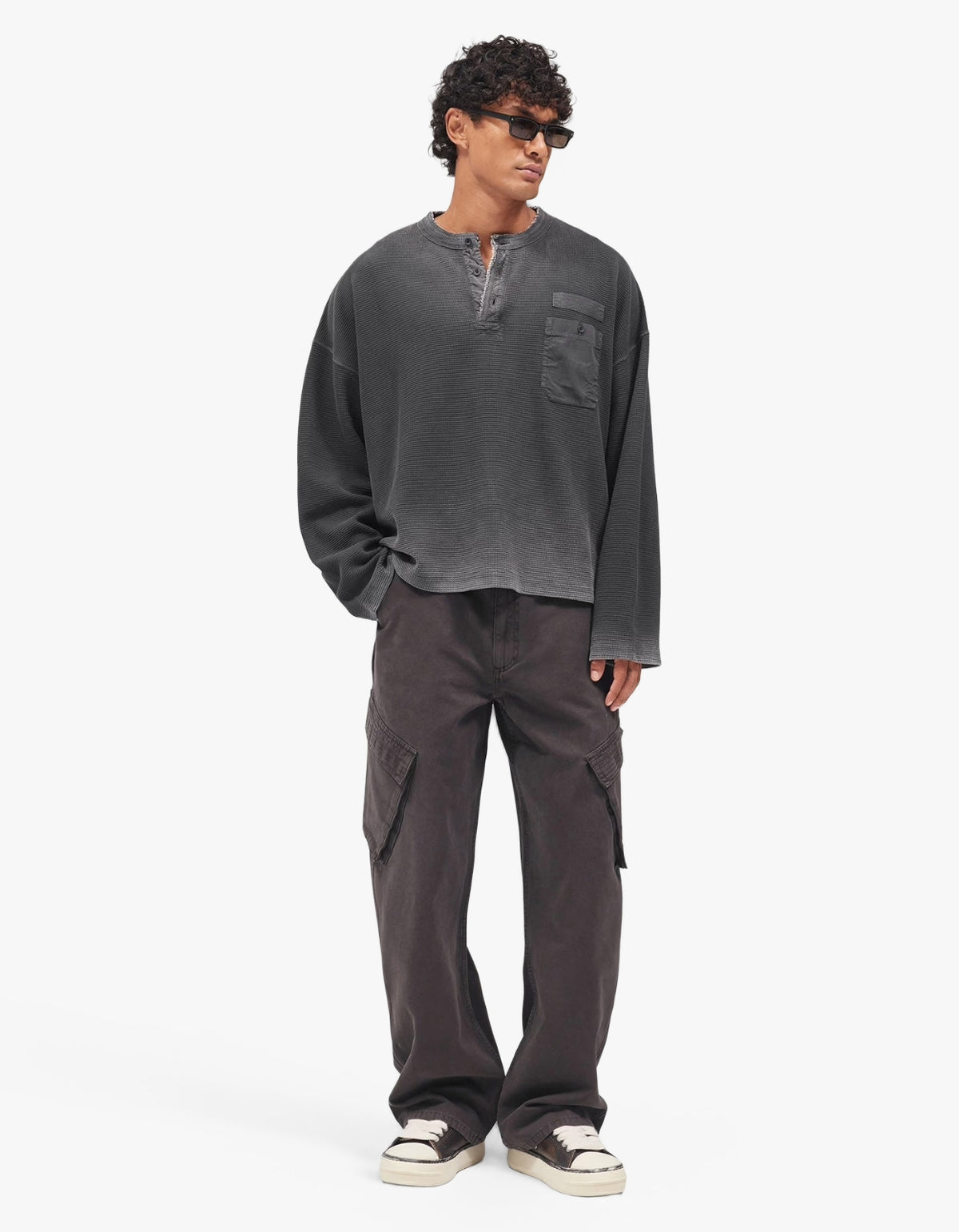 Heavyweight Henley Sweater - Vintage Black