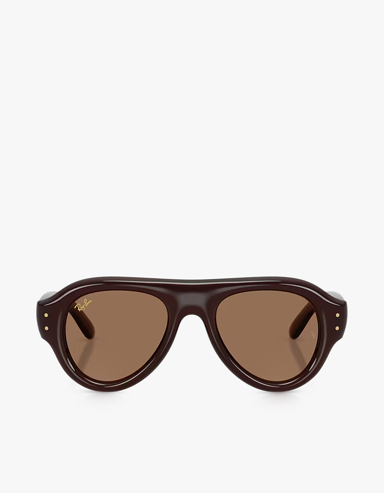 Aviator Puffer Sunglasses - Transparent Dark Brown