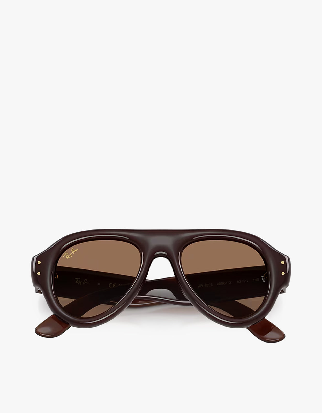 Aviator Puffer Sunglasses - Transparent Dark Brown