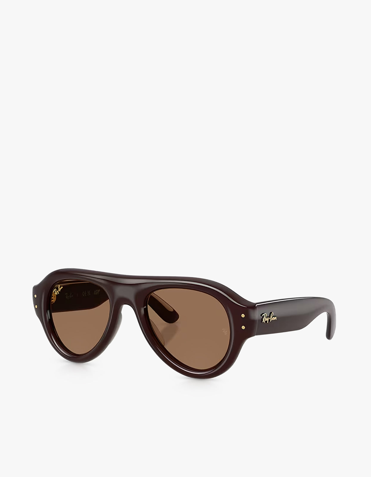 Aviator Puffer Sunglasses - Transparent Dark Brown