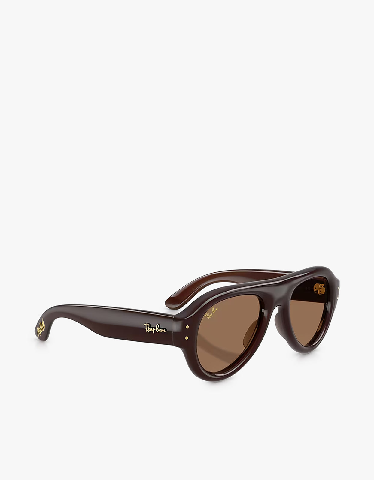 Aviator Puffer Sunglasses - Transparent Dark Brown