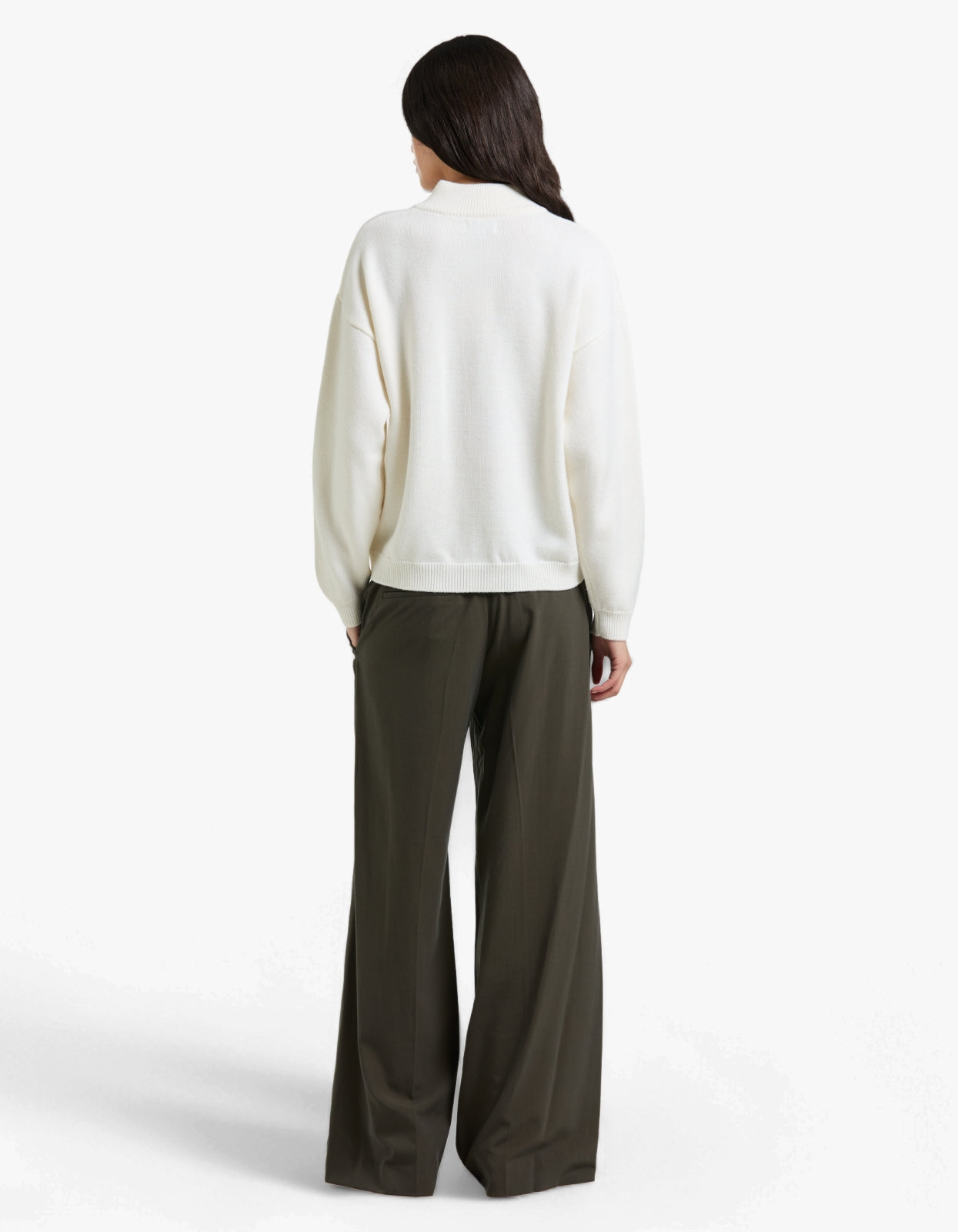 Half-Zip Knit Sweater - Ivory