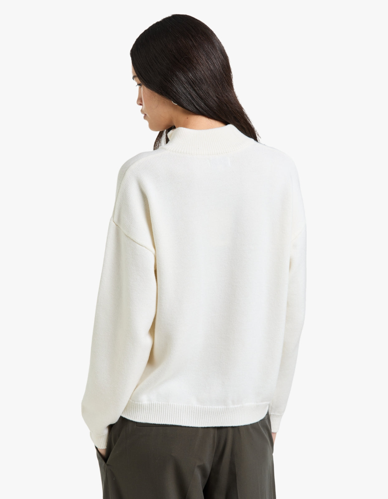 Half-Zip Knit Sweater - Ivory