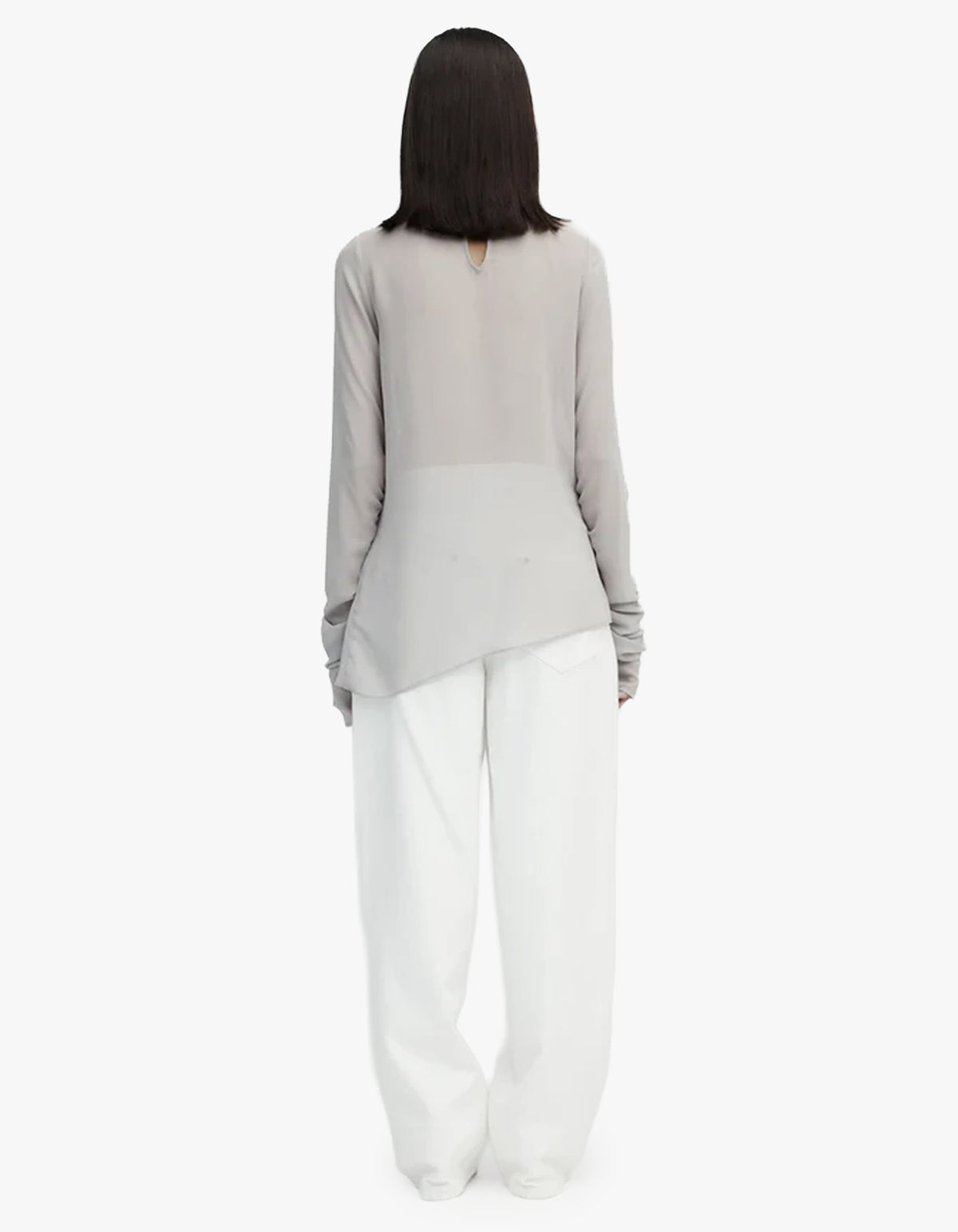 Long Sleeve Draped Top - Ash