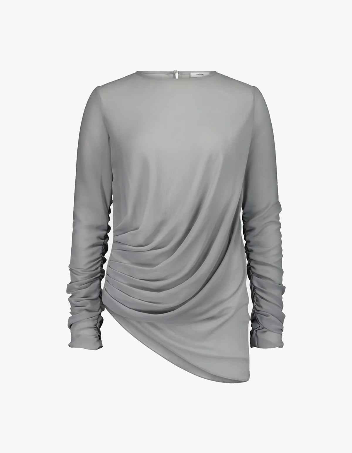 Long Sleeve Draped Top - Ash