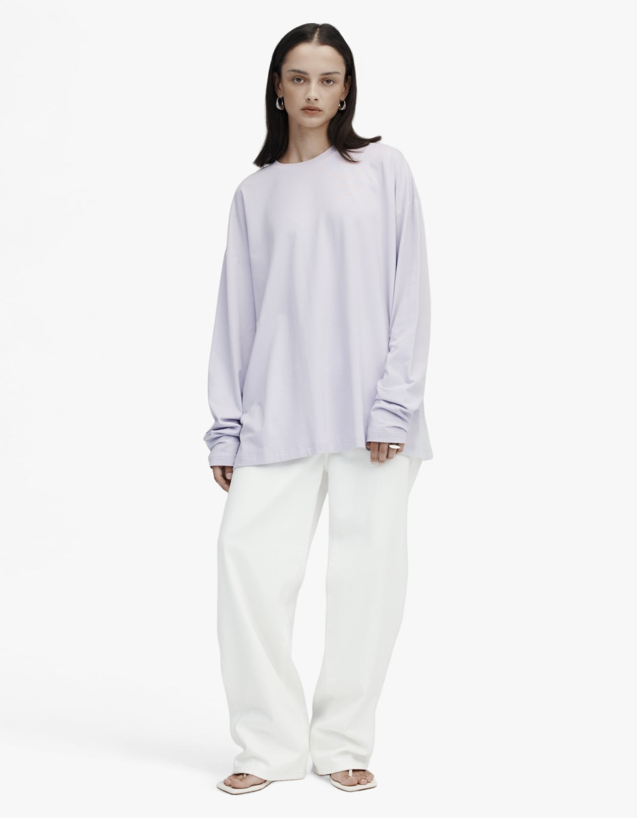 Long Sleeve Drop T-Shirt - Powder Lilac