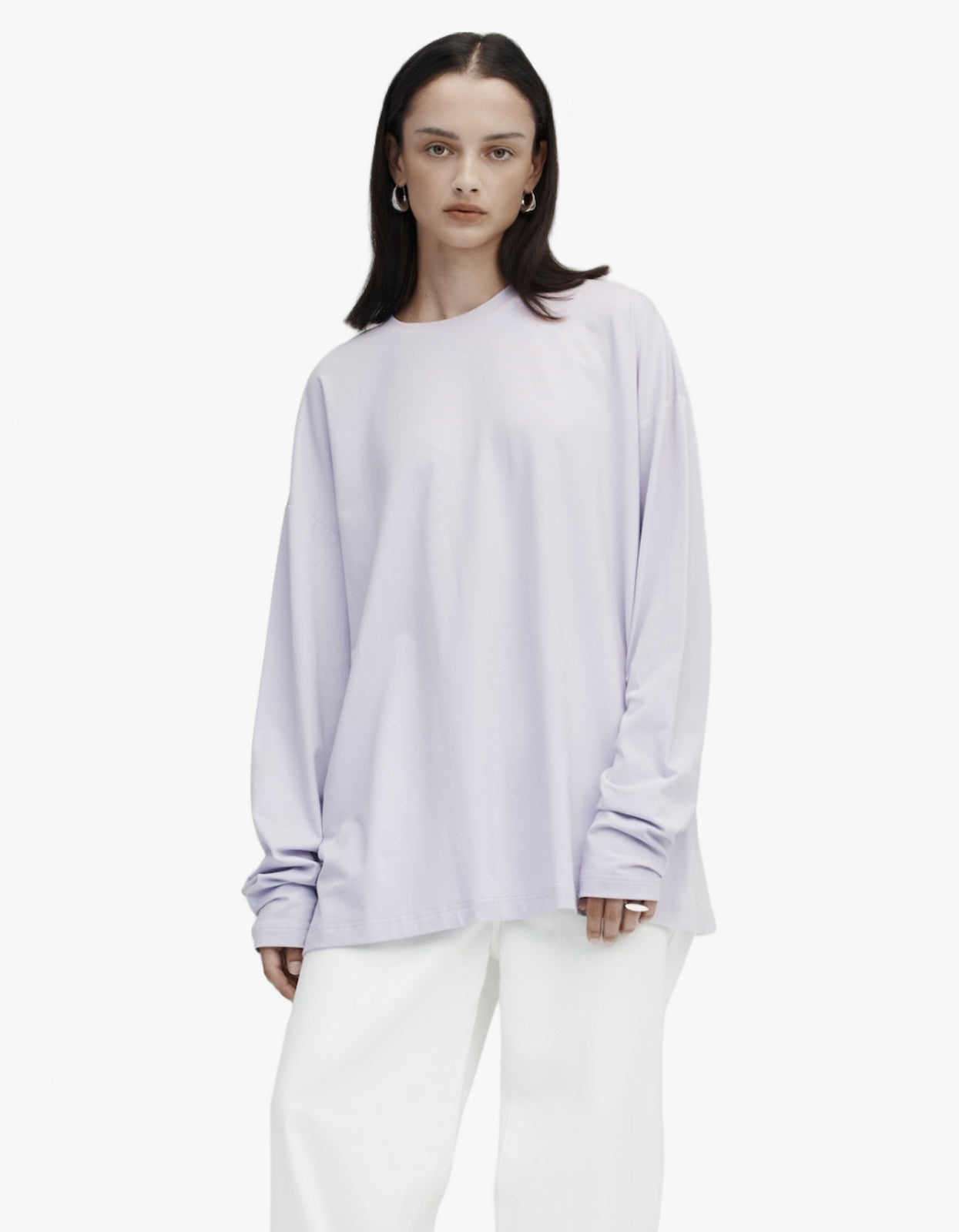 Long Sleeve Drop T-Shirt - Powder Lilac