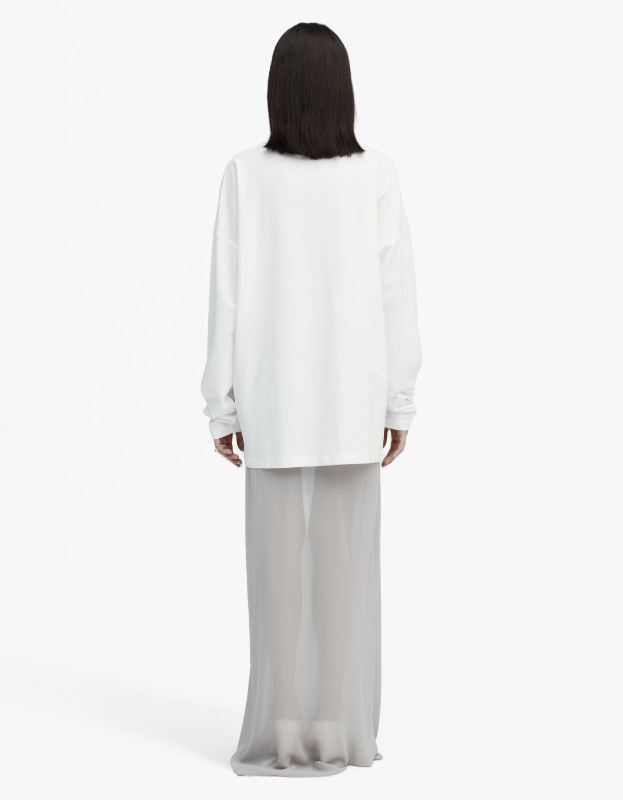 Long Sleeve Drop T-Shirt - White
