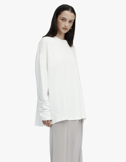 Long Sleeve Drop T-Shirt - White