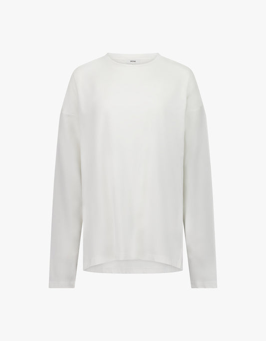 Long Sleeve Drop T-Shirt - White