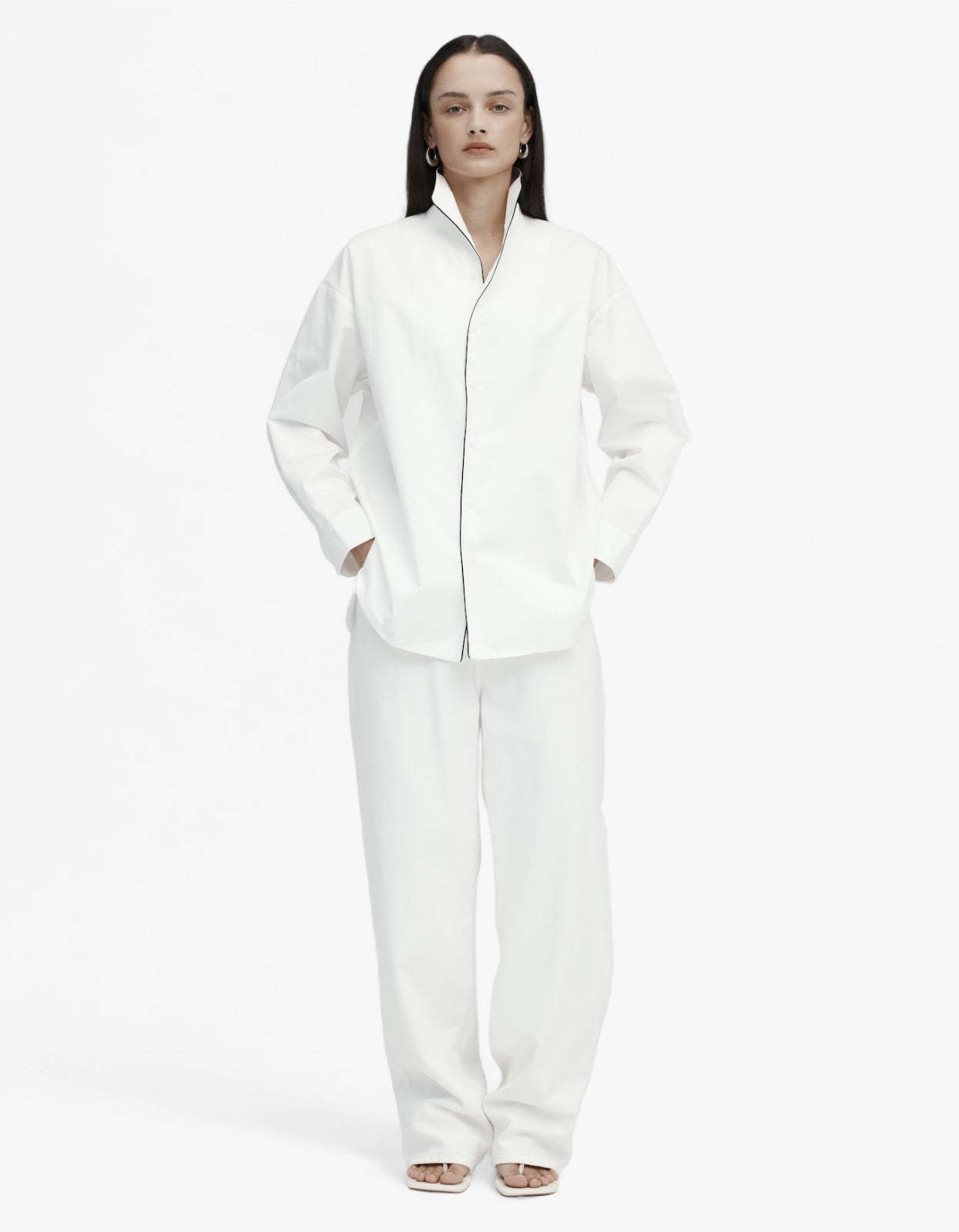 Piped Shirt - White