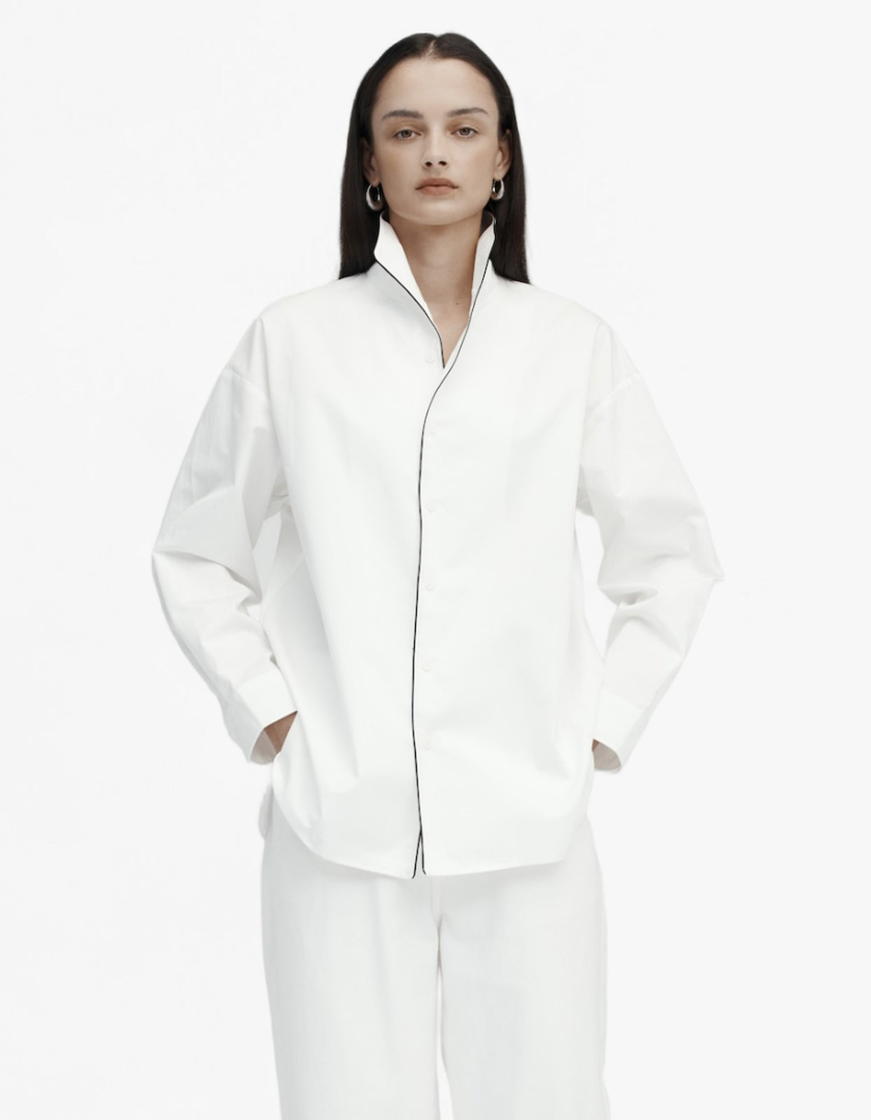 Piped Shirt - White