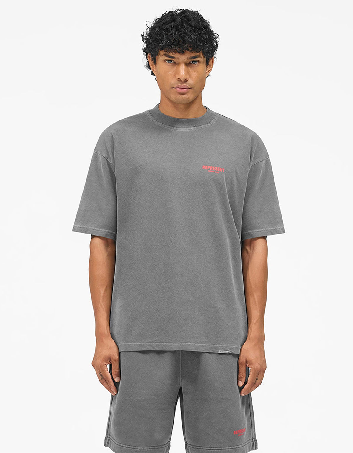 Represent Owners Club T-Shirt - Washed Black/Red