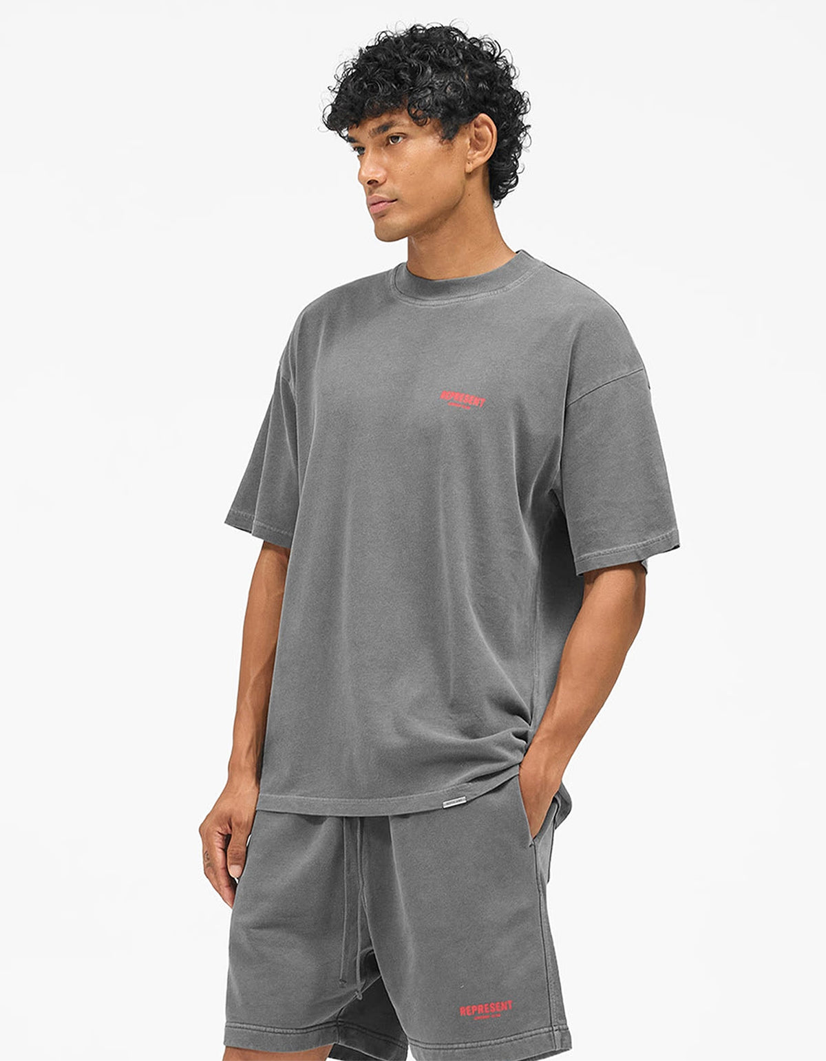 Represent Owners Club T-Shirt - Washed Black/Red