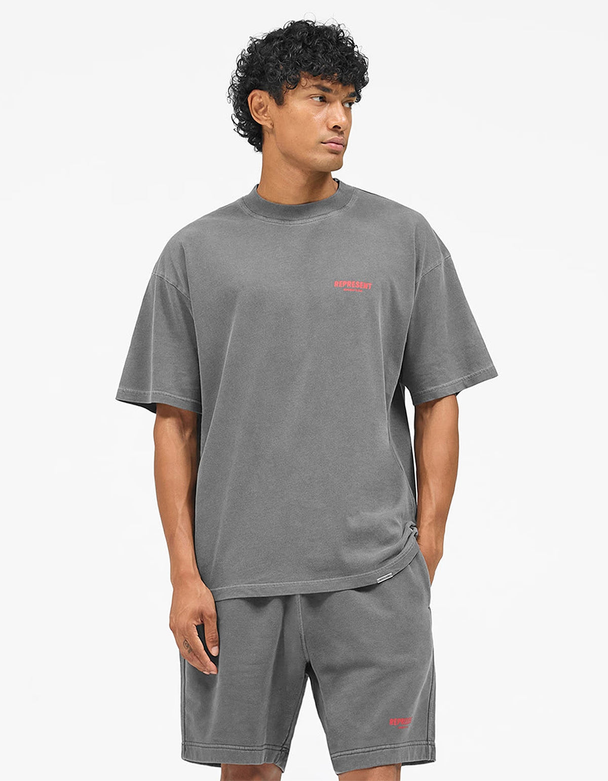 Represent Owners Club T-Shirt - Washed Black/Red