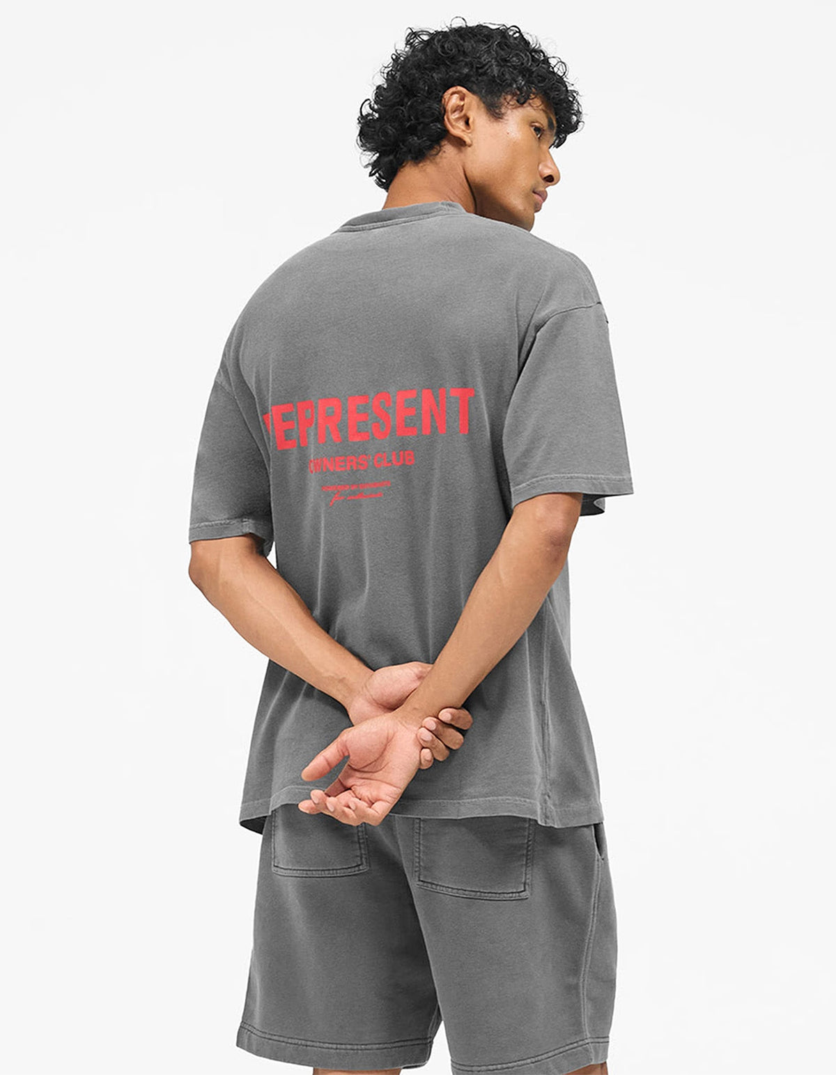 Represent Owners Club T-Shirt - Washed Black/Red
