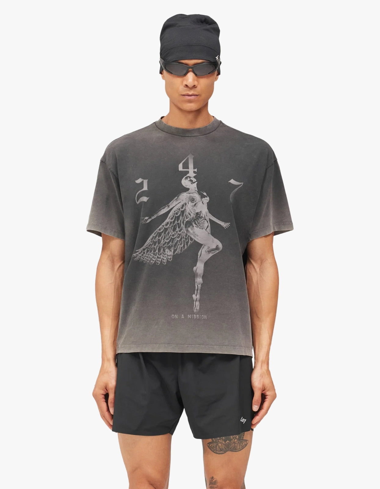 247 Fallen Angel Graphic T-Shirt - Vintage Black