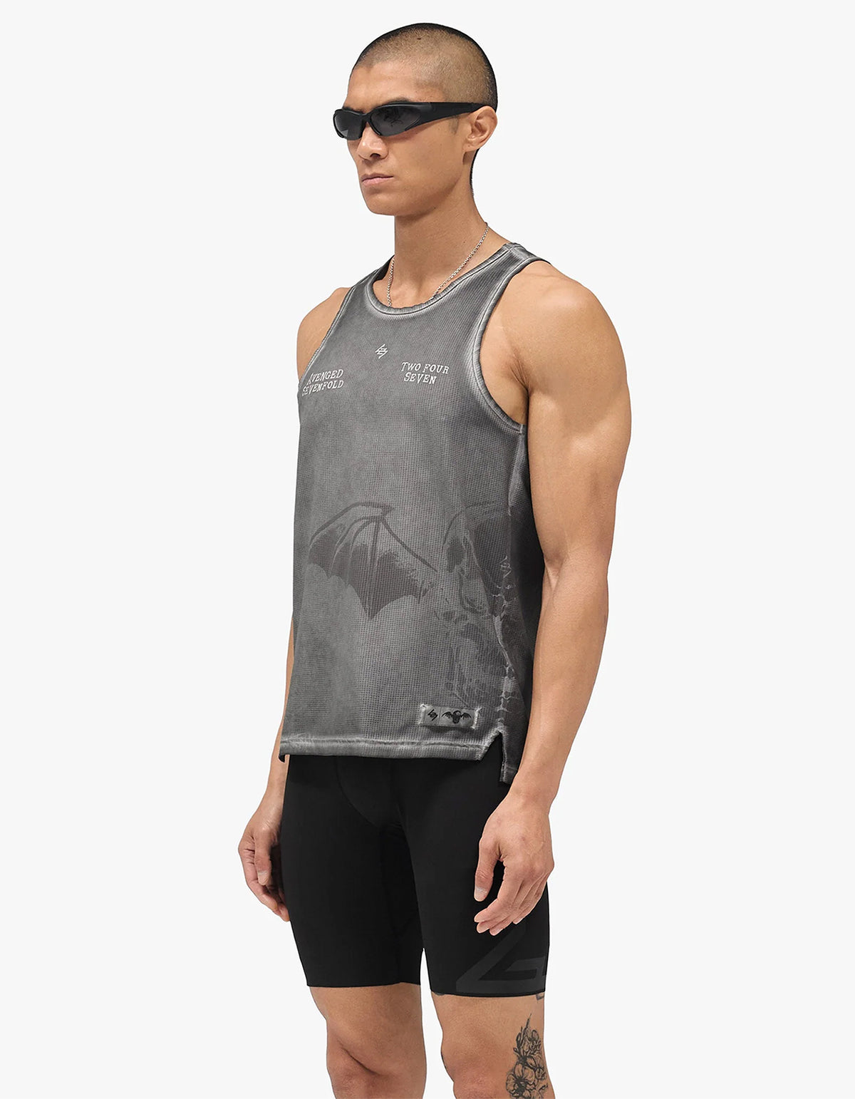 247 X Avenged Sevenfold Death Bat Singlet - Vintage Grey