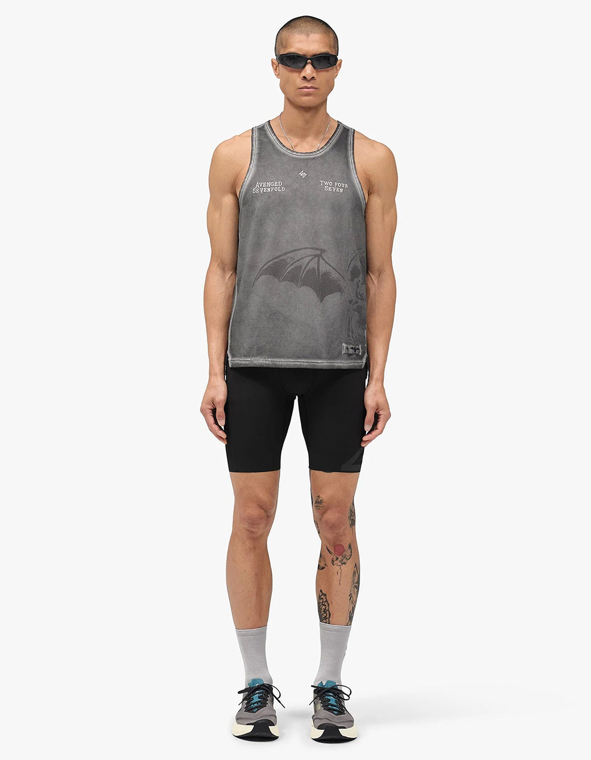 247 X Avenged Sevenfold Death Bat Singlet - Vintage Grey