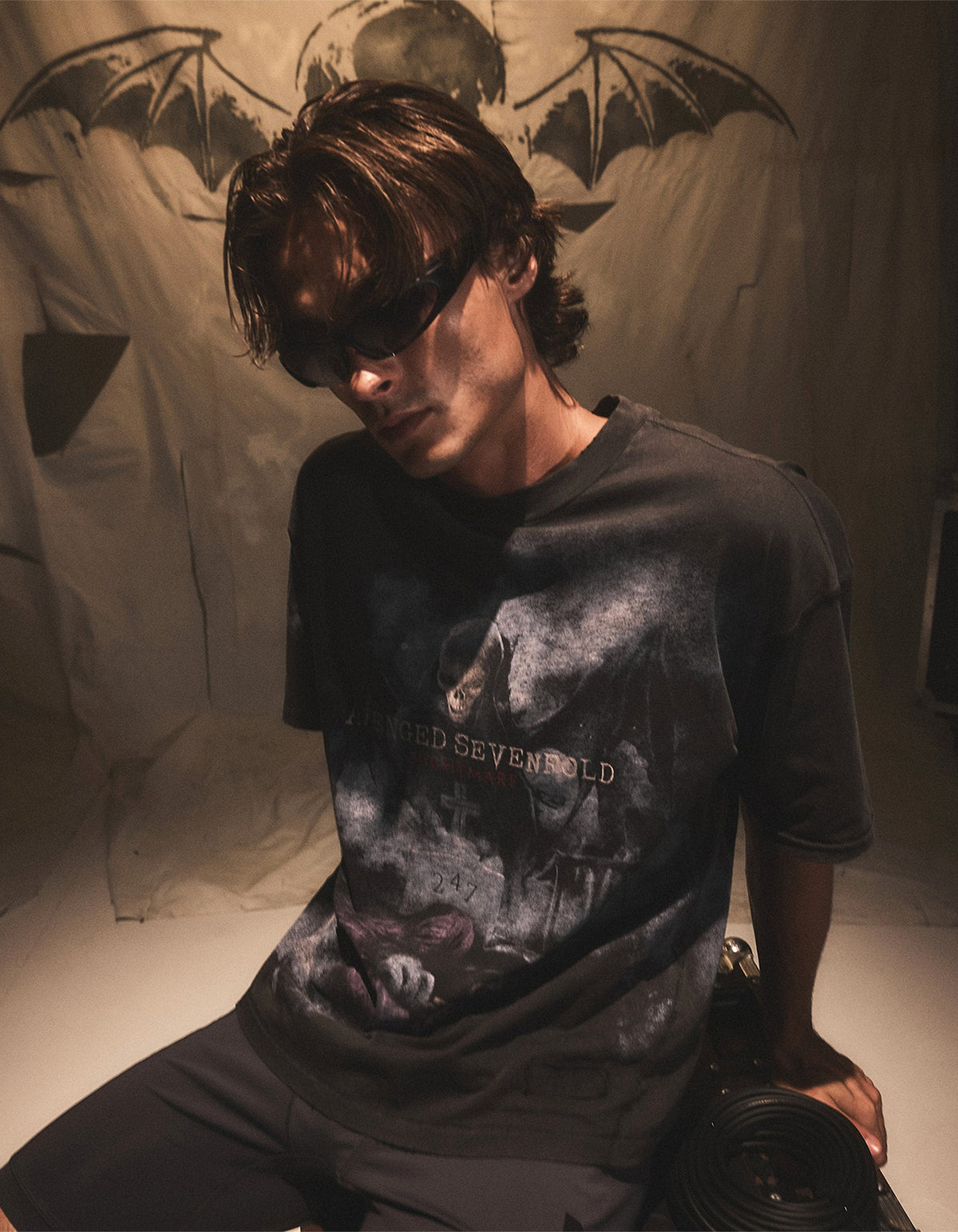 247 X Avenged Sevenfold Nightmare Tee - Aged Black