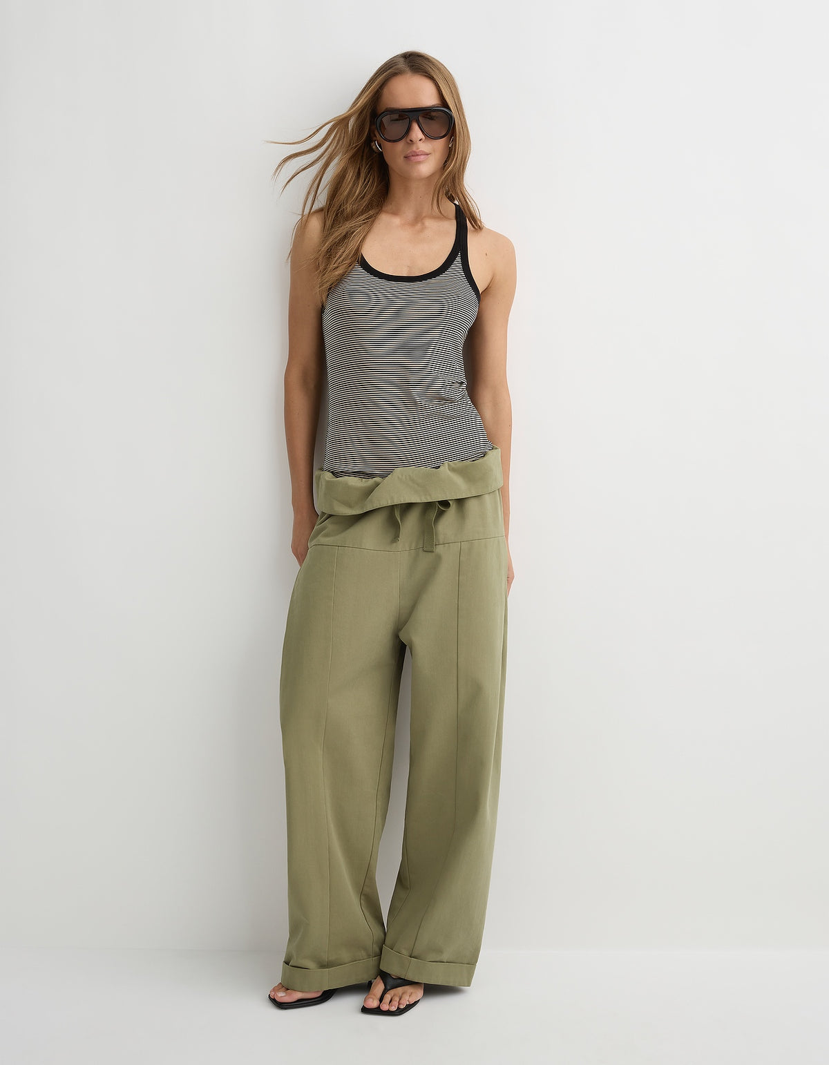 The Mika Tank - Coffee/Black Stripe