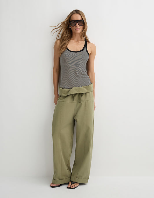The Mika Tank - Coffee/Black Stripe