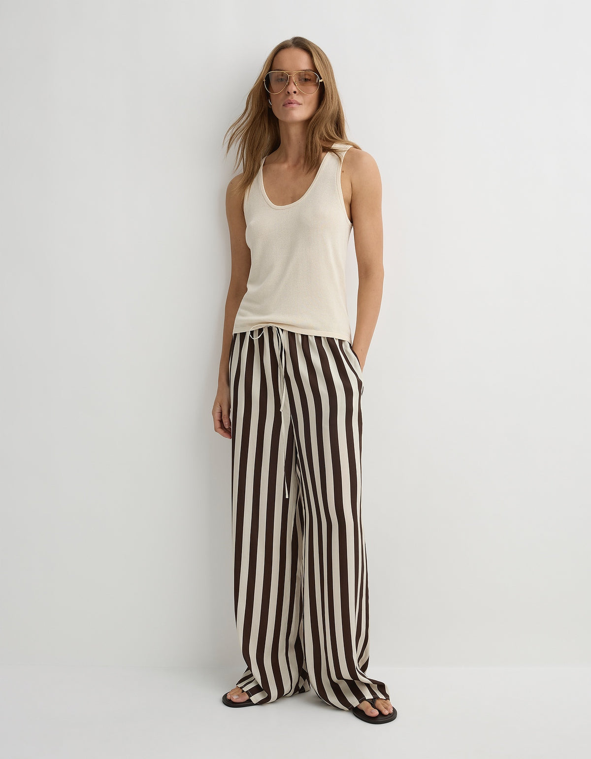 The Hugo Pant - Choc Stripe