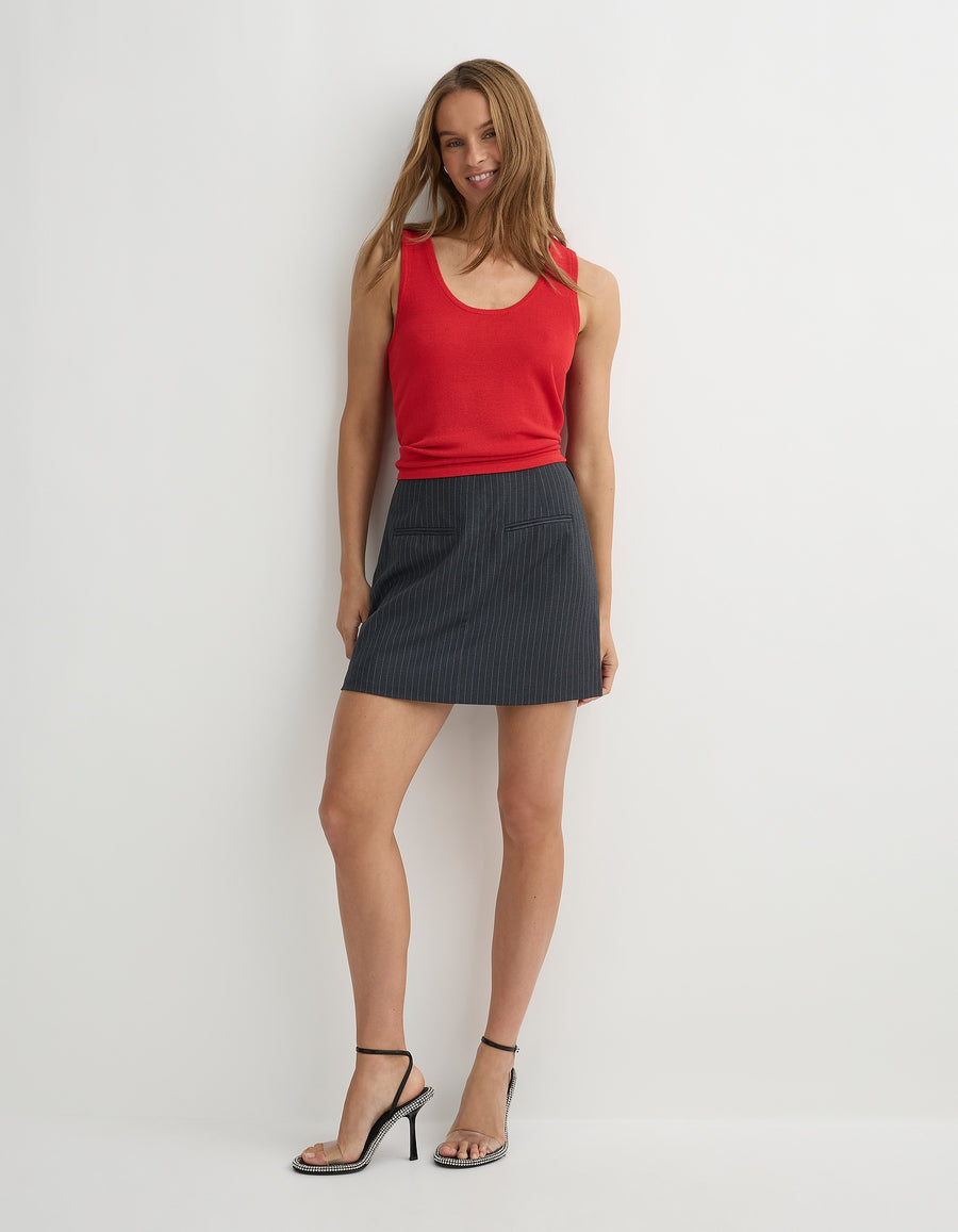 The Ridge Skirt - Grey Stripe