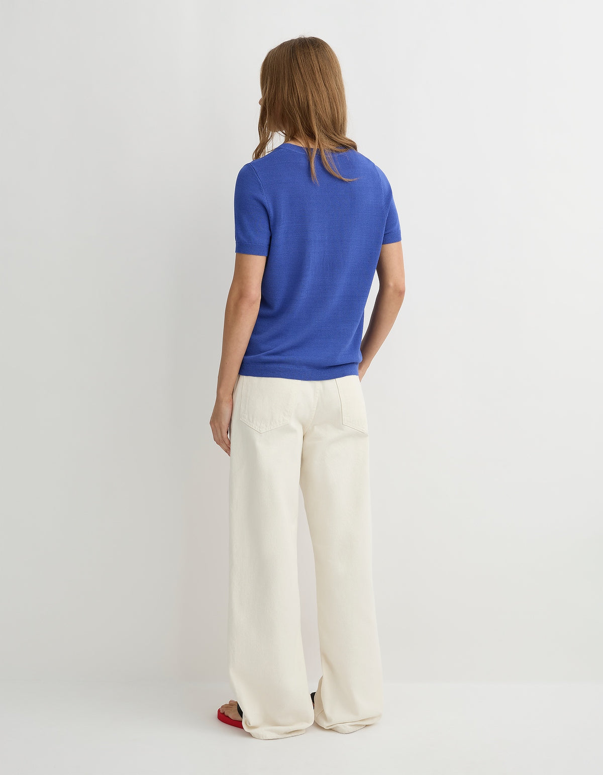 The Chloe Knit Tee - Cornflower