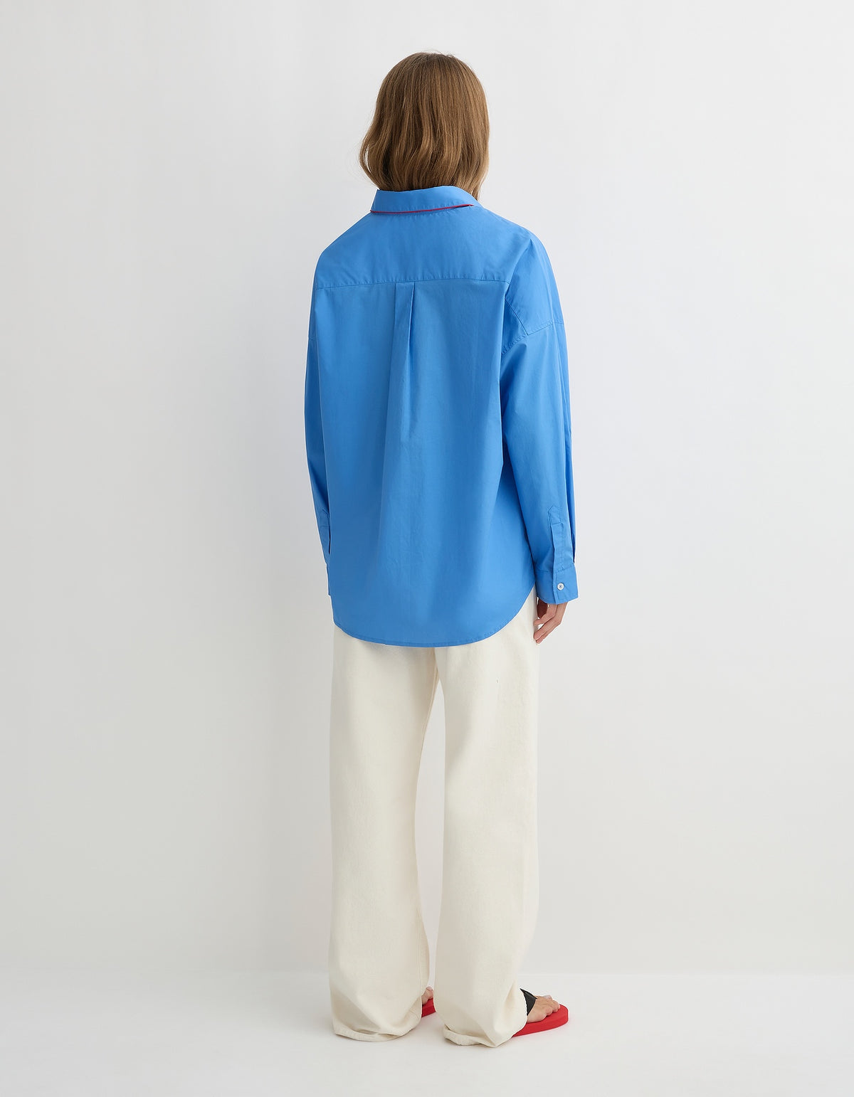 The Jayden Shirt - Cornflower With Red