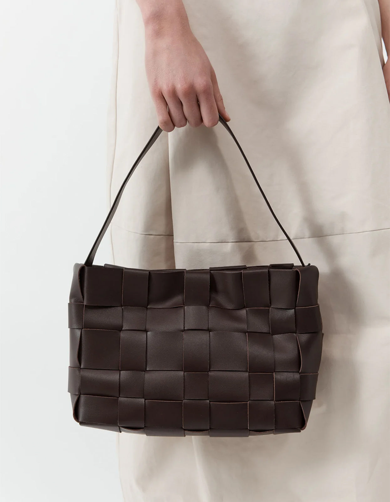 Woven Mini Tote Bag - Chocolate
