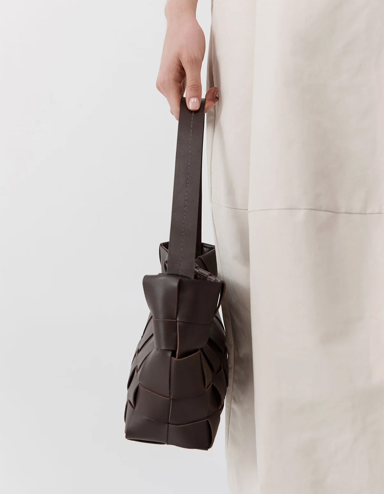 Woven Mini Tote Bag - Chocolate