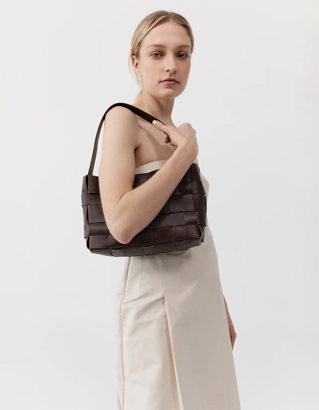Woven Mini Tote Bag - Chocolate