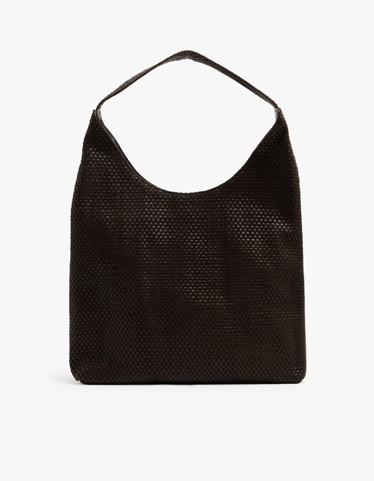 Lattice Weave Large Tote Bag - Coffee