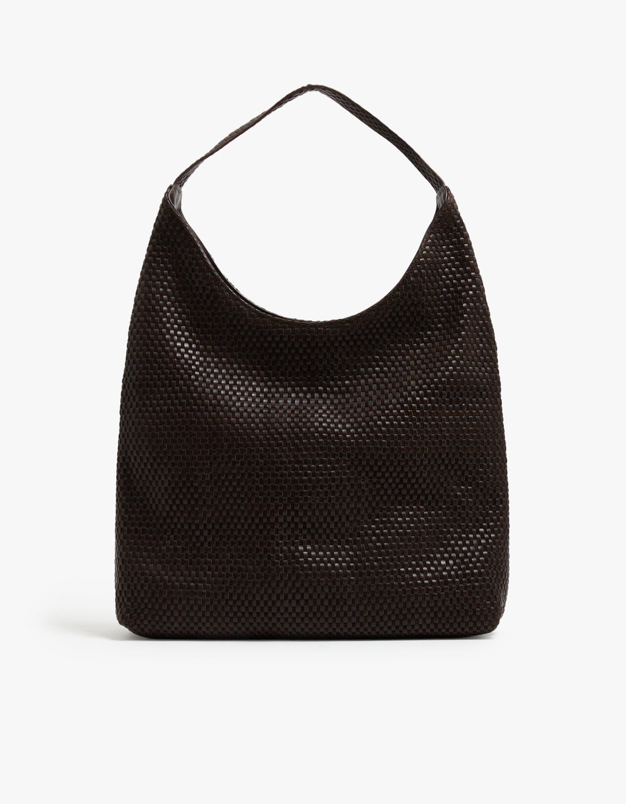 Lattice Weave Large Tote Bag - Coffee