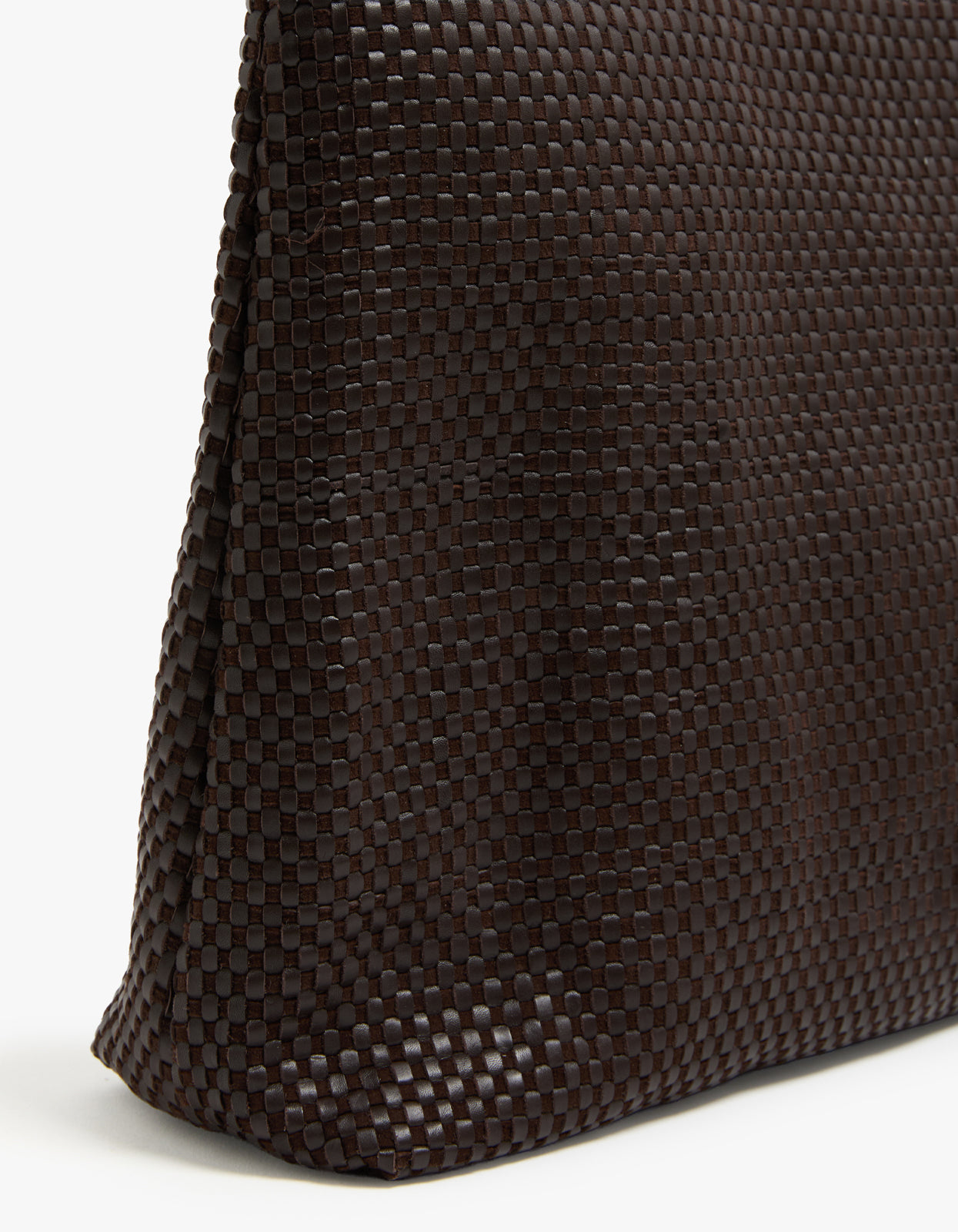 Lattice Weave Large Tote Bag - Coffee