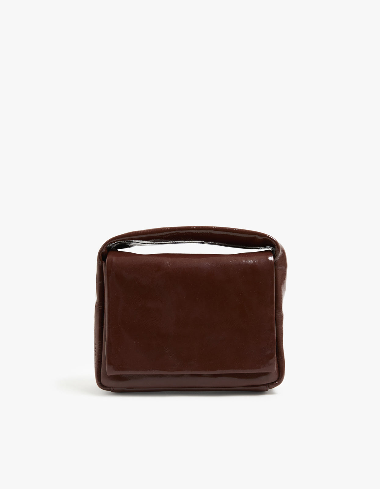 Petit Soft Satchel Bag - Patent Liqueur
