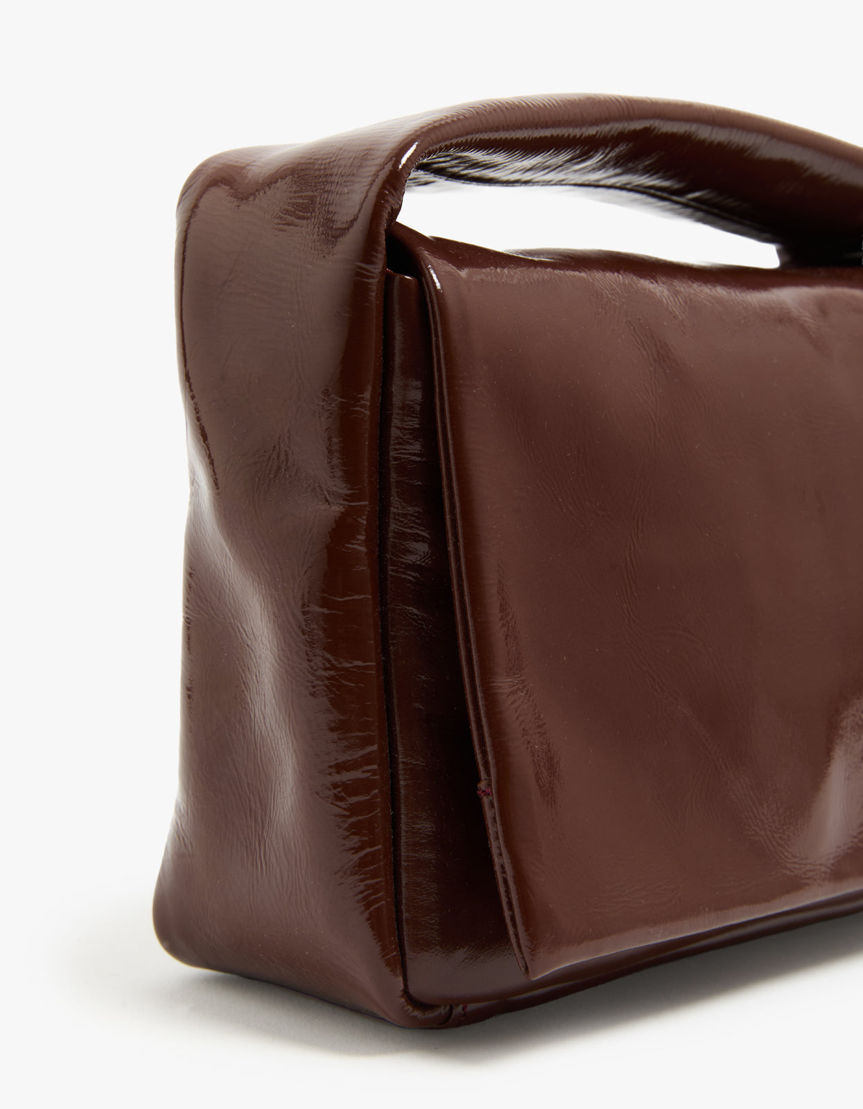 Petit Soft Satchel Bag - Patent Liqueur