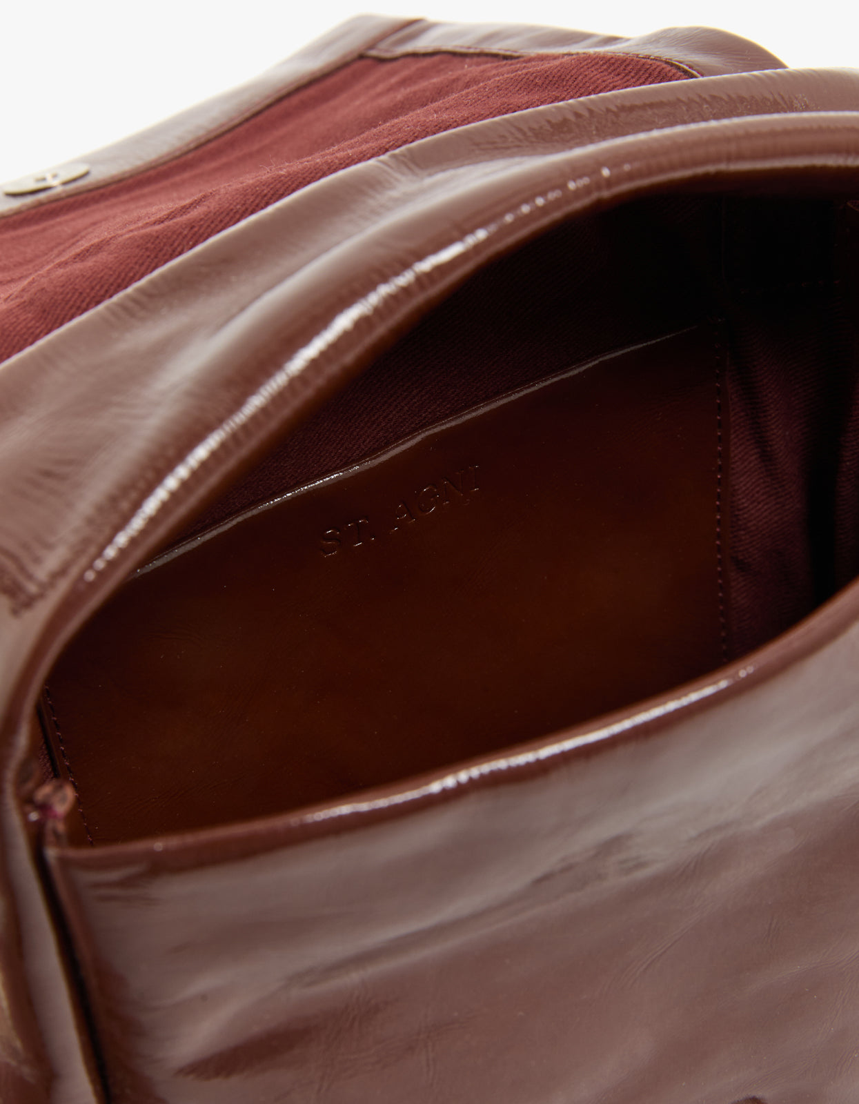 Petit Soft Satchel Bag - Patent Liqueur