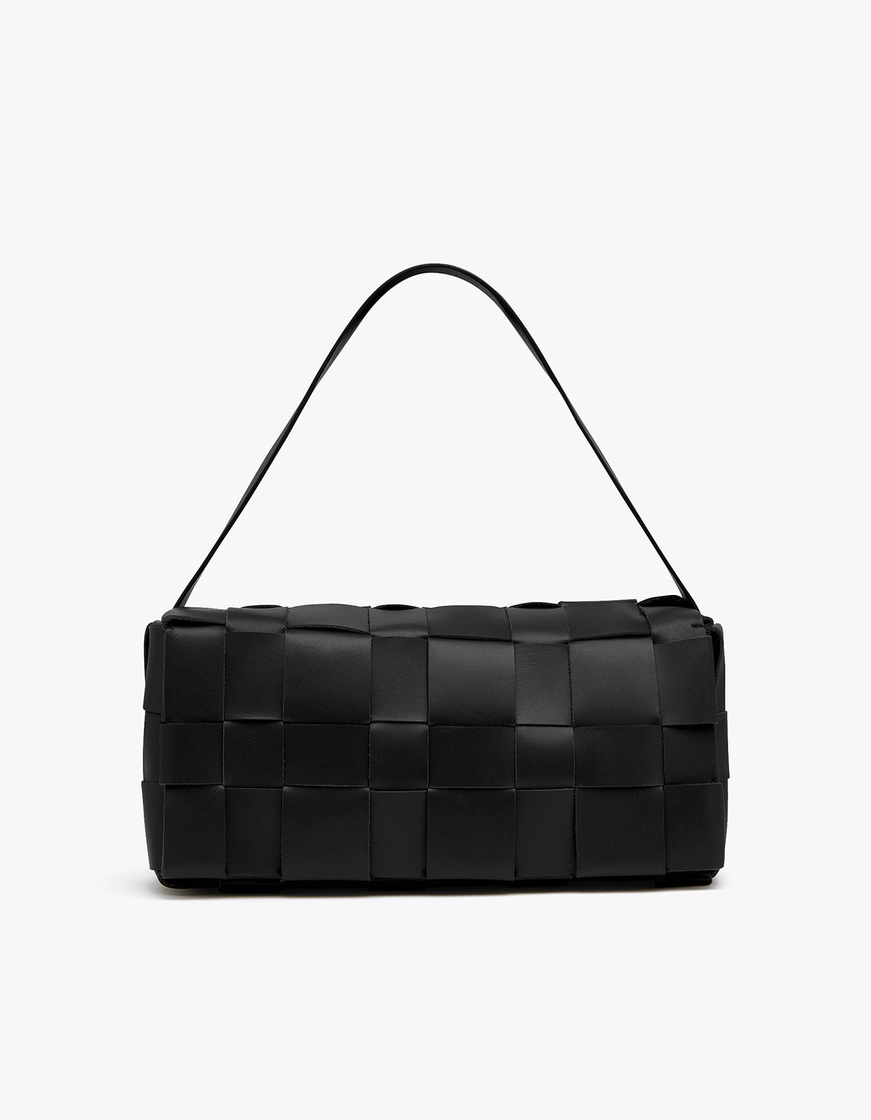 Woven Envelope Slim Tote Bag - Black