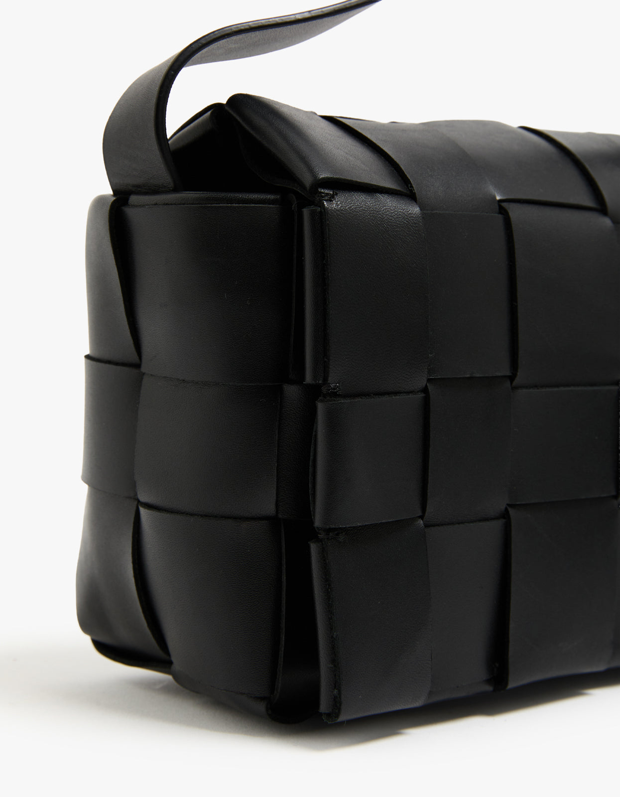 Woven Envelope Slim Tote Bag - Black