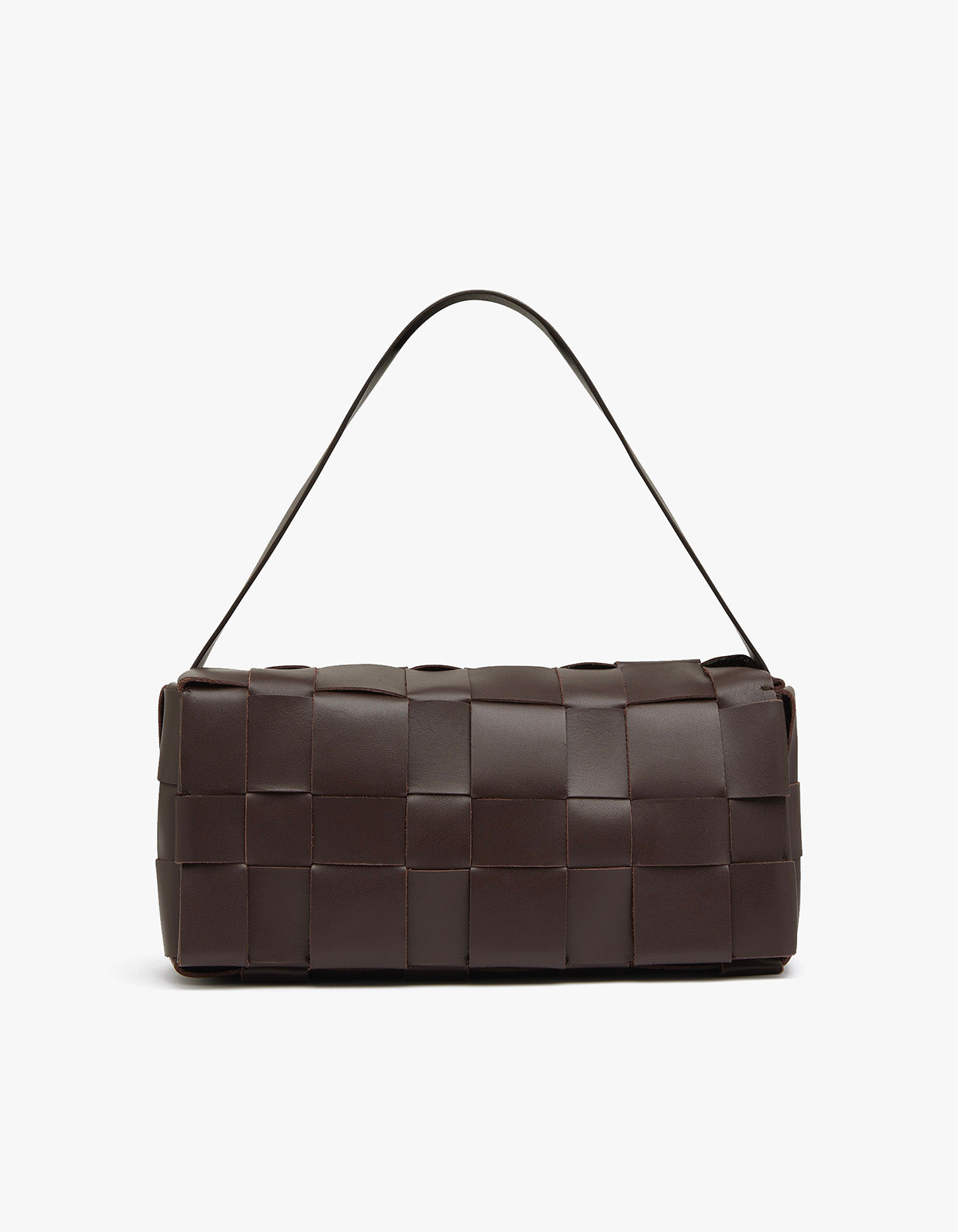 Woven Envelope Slim Tote Bag - Chocolate