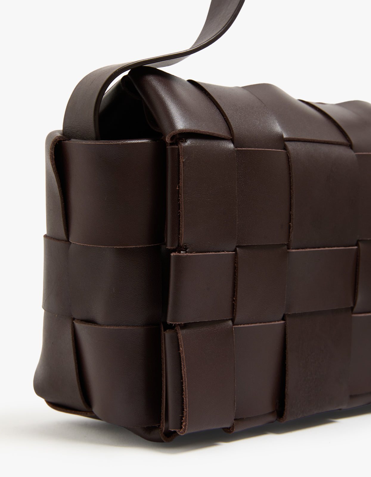 Woven Envelope Slim Tote Bag - Chocolate