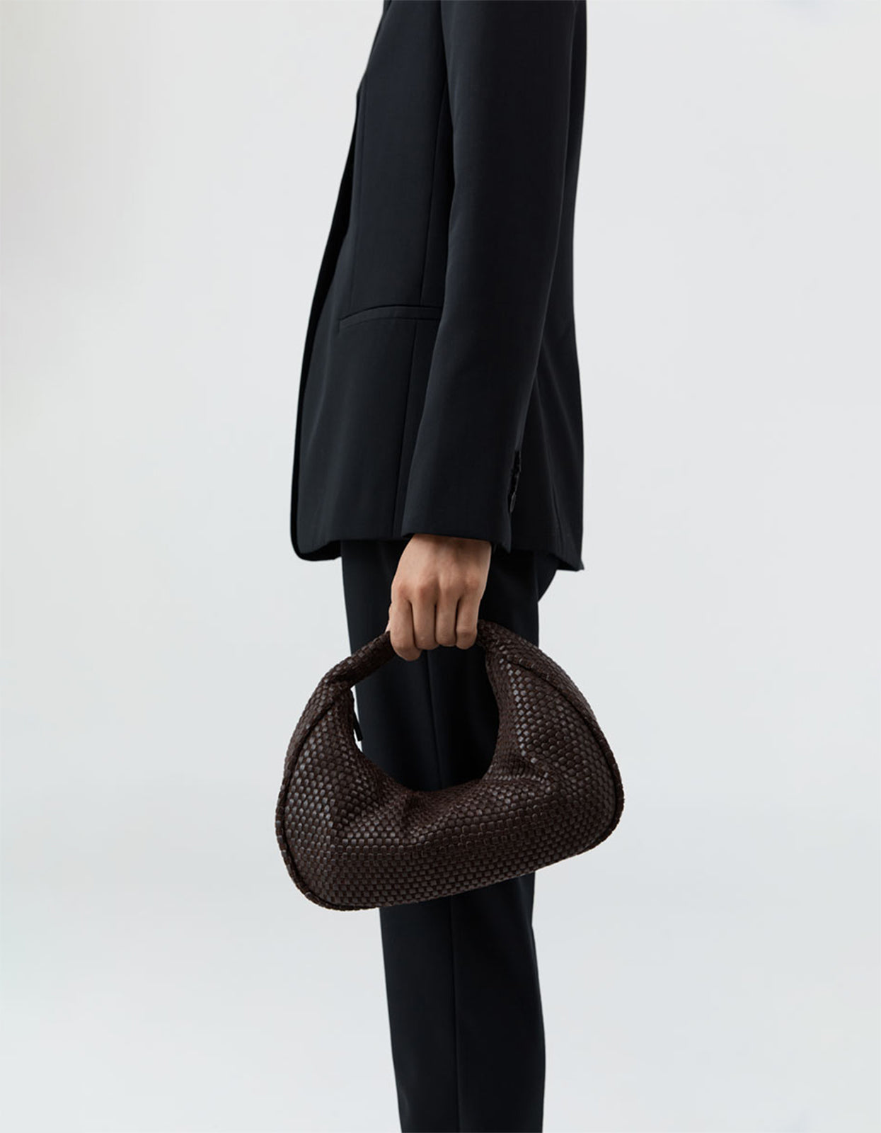 Lattice Weave Mini Bon Bon Bag - Coffee