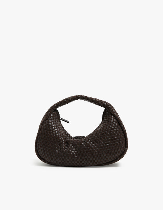 Lattice Weave Mini Bon Bon Bag - Coffee